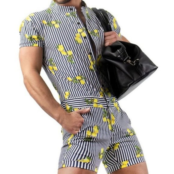 GLIMMS New York Other - GLIMMS of New York Striped Romper with Lemons 98% Cotton - M